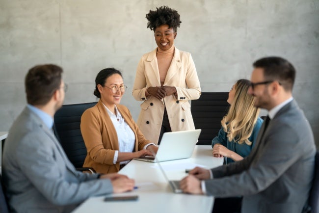 diverse group of social workers in a meeting