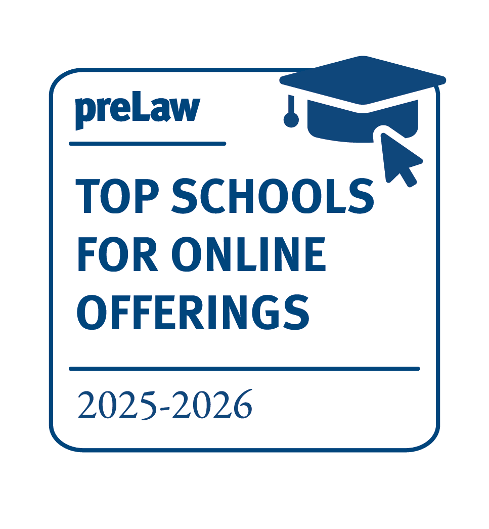 prelaw top schools for online offerings graphic