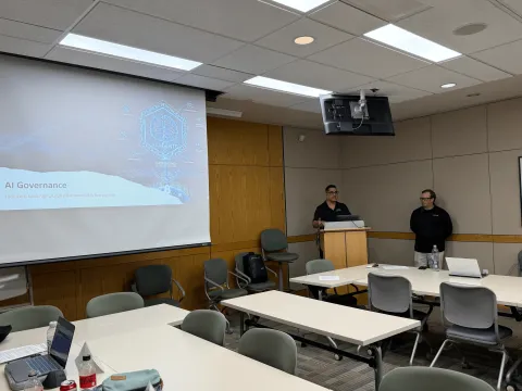 Christopher Day, Online JD student presenting